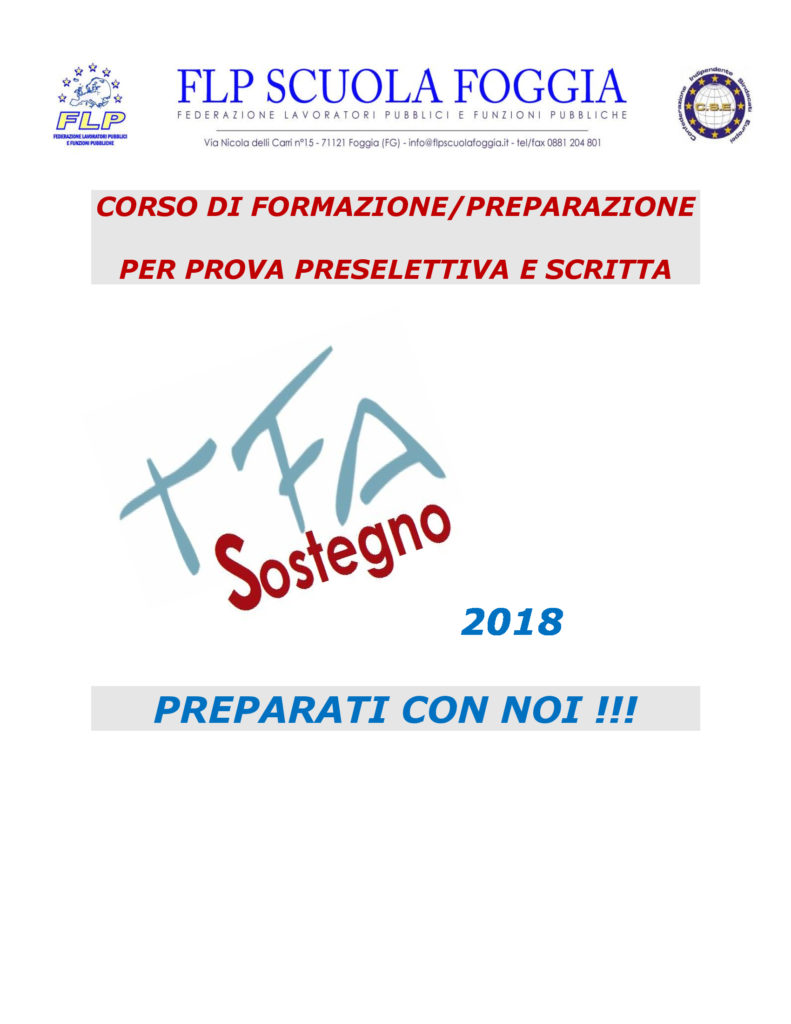 TFA SOSTEGNO flp scuola foggia