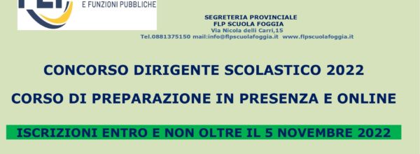 CORSO DI PREPARAZIONE CONCORSO A POSTI DI DIRIGENTE SCOLASTICO: FORMAZIONE CIDI FOGGIA
