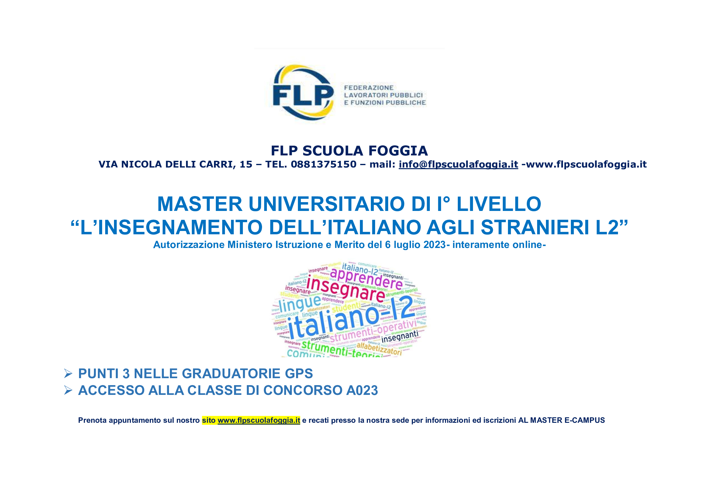 L'insegnamento dell'italiano agli stranieri L2 (3 PUNTI)