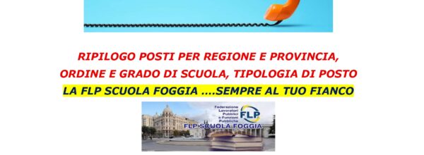 MINI CALL VELOCE 2025:  RIEPILOGO COMPLESSIVO POSTI – SUDDIVISI  PER ORDINE E GRADO DI SCUOLA/REGIONI E PROVINCE/TIPOLOGIA DI POSTO