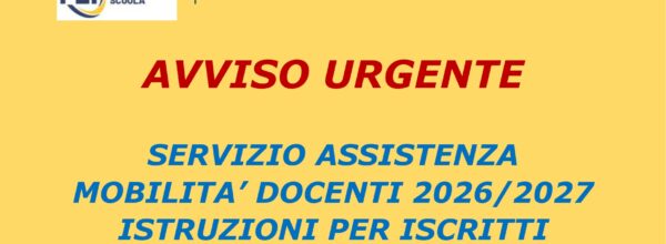 AVVISO PER ISCRITTI – ASSISTENZA E CONSULENZA MOBILITA’ A.S. 2026/2027  PERSONALE DOCENTE