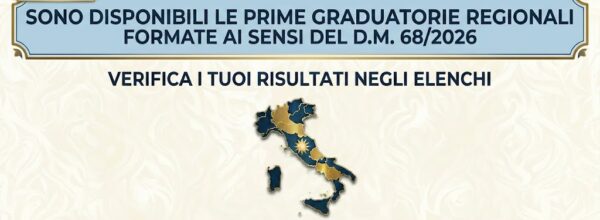 ELENCHI REGIONALI PER LE IMMISSIONI IN RUOLO A.S. 2026/2027: LE GRADUATORIE REGIONALI PUBBLICATE
