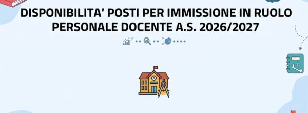 UST DI FOGGIA: PUBBLICAZIONE POSTI DESTINATI ALLE IMMISSIONI IN RUOLO PERSONALE DOCENTE A.S. 2026/2027