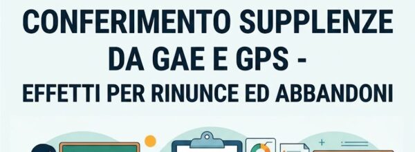 CONFERIMENTO SUPPLENZE ANNUALI DA GAE E GPS: ATTENZIONE ALLE SANZIONI IN CASO DI RINUNCIA